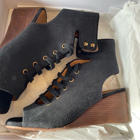 Chloe- Black Canvas Montreal Wedge - Picture 4 of 6